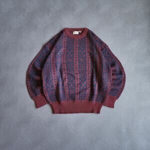 Vintage 90's The Men's Store Acrylic Knit Red Purple Sweater XL